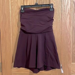 Express deep purple Strapless Short Romper. Size Small Never Worn New with tags